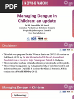 06NTD 2022 - Managing Dengue in Children: An Update