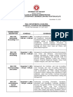 Final Departmental Exam Schedule Coverage and Reminders - S12122