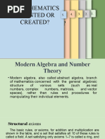 Describe What Mathematics Do? Is Mathematics Invented or Created?