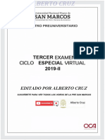 3er Examen Pre San Marcos Ciclo Especial 2019-II