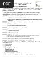 Quarter 2 Weeks 1 To 5: Summative Test Grade 10 English