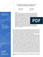 Comprehensive Psychology: An Analysis of Resistance To Change Exposed in Individuals' Thoughts and Behaviors