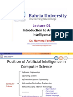 Introduction To Artificial Intelligence: Dr. Humera Farooq