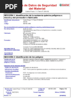 Hoja de Datos de Seguridad Del Material