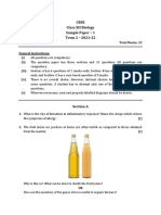 Cbse Class XII Biology Sample Paper - 1 Term 2 - 2021-22: Time: 2 Hours Total Marks: 35 General Instructions