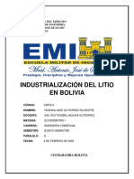 Industrialización Del Litio en Bolivia C9376-9 Gutierrez Yesenia