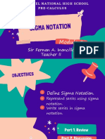 Pre Calculus Module 8 Sigma Notation