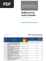 EQMS Integrated Internal Audit Checklist Sample