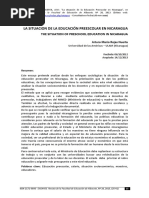 La Educación Preescolar en Nicaragua