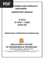 Fluid Mechanics and Hydraulic Machinery