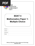 BDAT 4 Mathematics Paper 1 Multiple Choice