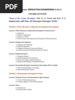 Course Outline - Irrigation Engineering