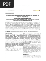 RJPT Publication 2 - Formulation and Evaluation of Solid Lipid Nanoparticle of Felbamate For Improved Drug Delivery