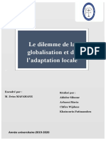 Le Dilemme de La Globalisation Et de L'adaptation Locale