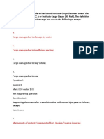 A. Cargo Damage Due To Damage by Water B. Cargo Damage Due To Insufficient Packing