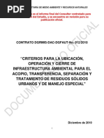 Nea-Criterios para La Ubicación, Operacion y Cierre de Infraestructura Ambiental