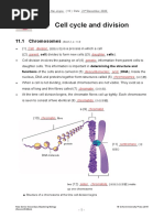 Cell Cycle and Division: 11.1 Chromosomes