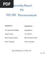 Internship Report On Square Pharmaceuticals: Submitted To: Submitted by