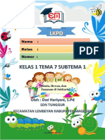 LKPD Kelas 1 Tema 7 Sub Tema 1