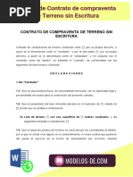 Modelo de Contrato Compraventa Terreno Sin Escritura