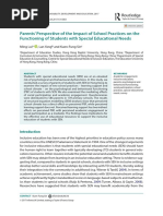 Parents' Perspective of The Impact of School Practices On The