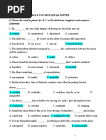 Test 16 Section A: Grammar & Vocabulary (40 Points) I. Choose The Word or Phrase (A, B, C or D) Which Best Completes Each Sentence. (20points)