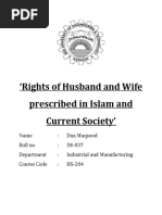 Rights of Husband and Wife Prescribed in Islam and Current Society