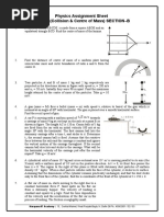 Physics Assignment Sheet Topic: (Collision & Centre of Mass) SECTION B