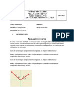 Tarea #10 1ero BGU 2021-2022 SUMA DE VECTORES MÉTODO ANALÍTICO