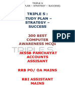 Triple S: Study Plan - Strategy - Success: 300 BEST Computer Awareness Mcqs