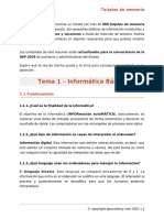 Listado Resumen Tarjetas de Memoria INFORMATICA OPOS