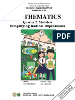 Mathematics: Quarter 2: Module 6 Simplifying Radical Expressions