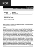 A Level Media Studies Statement of Intent Form Ocr