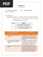 Worksheet # 3: My Conviction