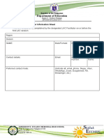 Department of Education: FORM 2: LAC Facilitator Information Sheet