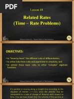 Lesson 18-Related Rates (Time-Rate Problems)