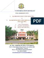 Student Information Booklet: For Admission Into