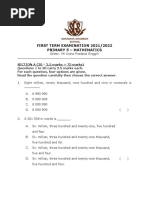 Primary 5 - Mathematics - First Term Examination 2021-2022