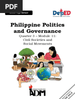 Philippine Politics and Governance: Quarter 3 - Module 11: Civil Societies and Social Movements