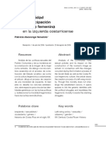 Sexualidad y Participación Política Femenina: en La Izquierda Costarricense