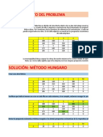 Planteamiento Del Problema: Solución: Método Hungaro