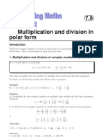 7.6 Multiplication and Division in Polar Form