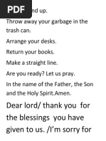 Dear Lord/ Thank You For The Blessings You Have Given To Us. /i'm Sorry For