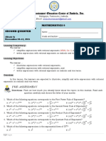 Module in Mathematics 9 Week 5 Second Quarter