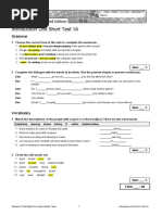 Introduction Unit Short Test 1A: Grammar