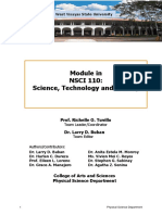 Module in NSCI 110: Science, Technology and Society: Prof. Richelle O. Tuvillo Dr. Larry D. Buban