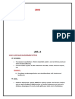 Dbms-Unit1 Notes For Bca