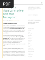 Orden para Visualizar El Anime de La Serie Monogatari Konnichiwa Mundo