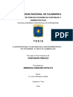 La Gestión Contable y Su Influencia en La Gestión Administrativa Del Restaurante "El Zarco" de CA