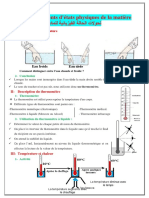 La Chaleur Et Les Changements D Etat Physique de La Matiere Cours 1